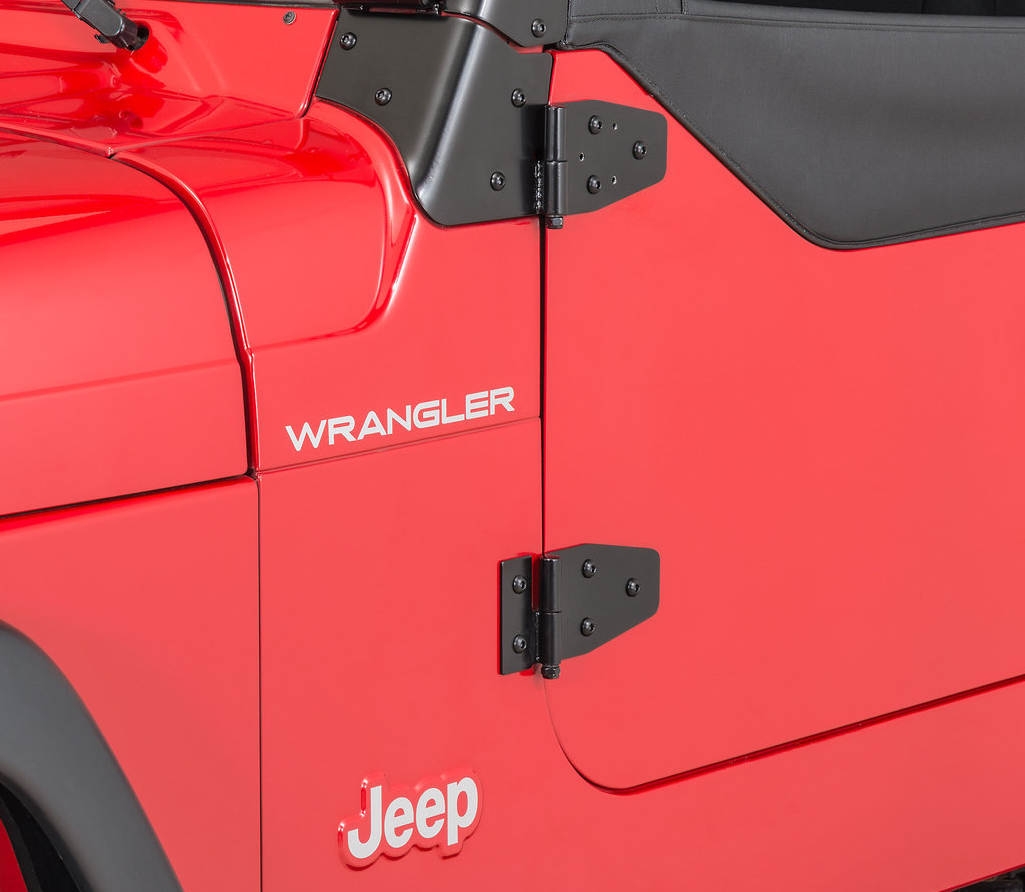 JEEP WRANGLER CJ7, YJ & TJ DOOR HINGES BLACK SET OF 4 (Designed for models 1986-2006)