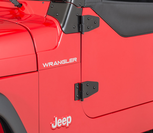 JEEP WRANGLER CJ7, YJ & TJ DOOR HINGES BLACK SET OF 4 (Designed for models 1986-2006)